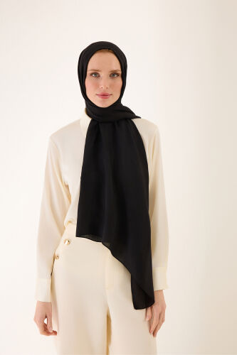 Sun Rise Ferah Tencel Wool Viscose Shawl Black - 5