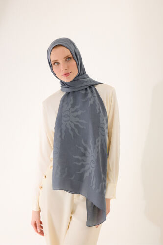 Sun Rise Ferah Tencel Wool Viscose Shawl Grey - 3