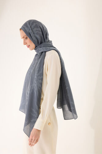 Sun Rise Ferah Tencel Wool Viscose Shawl Grey - 5