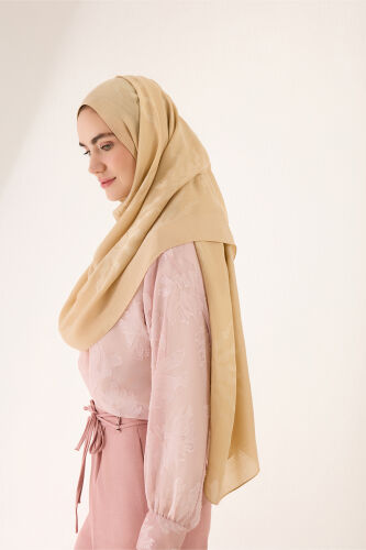 Sun Rise Ferah Tencel Wool Viscose Shawl Light Beige - 3