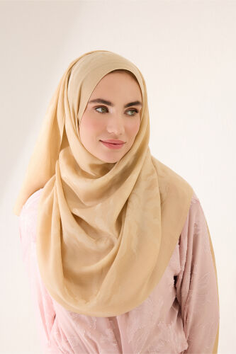 Sun Rise Ferah Tencel Wool Viscose Shawl Light Beige - 1