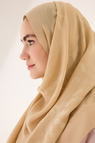 Sun Rise Ferah Tencel Wool Viscose Shawl Light Beige - 5