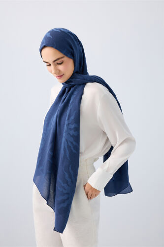 Sun Rise Ferah Tencel Wool Viscose Shawl Navy 