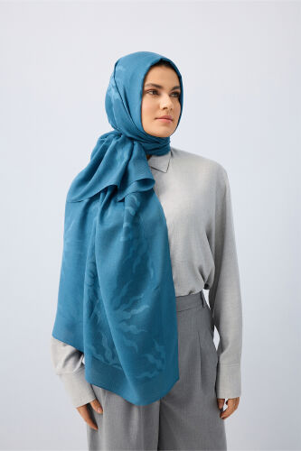 Sun Rise Ferah Tencel Wool Viscose Shawl Petrol 