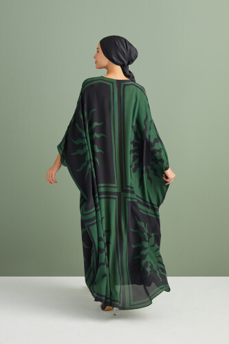 Sun Square Silk Kaftan Green - 2