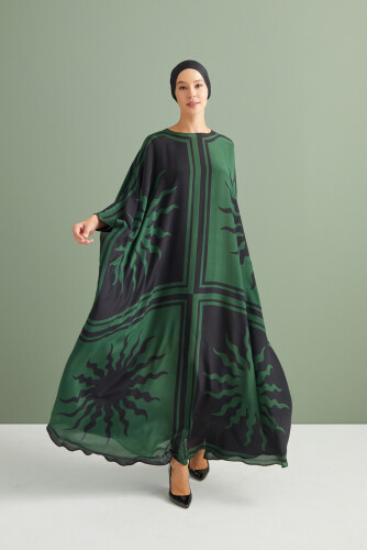 Sun Square Silk Kaftan Green 