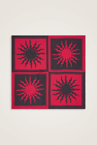 Sun Square Silk Scarf Fuchsia 
