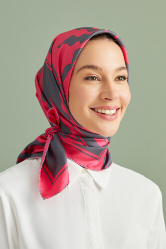 Sun Square Silk Scarf Fuchsia - 2