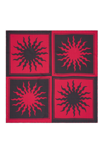 Sun Square Silk Scarf Fuchsia - 1