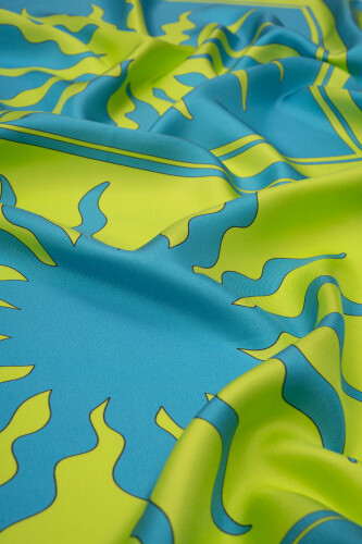 Sun Square Silk Scarf Green - 2