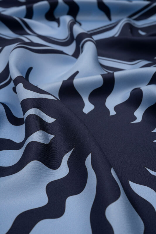 Sun Square Silk Scarf Indigo - 2