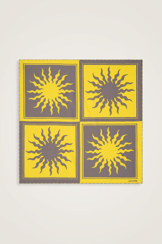 Sun Square Silk Scarf Yellow 