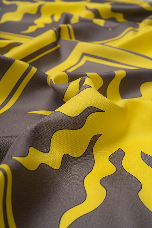 Sun Square Silk Scarf Yellow - 3