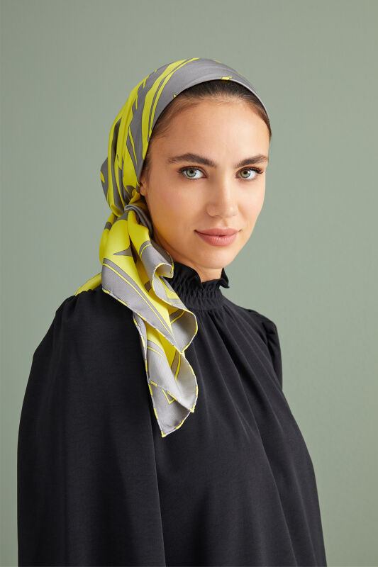 Sun Square Silk Scarf Yellow - 2