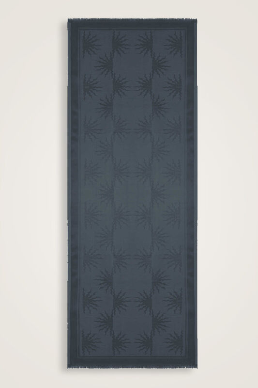 Sunrise Anthracite Cotton Silk Shawl - 2