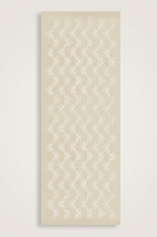 Sunrise Beige Shiny Jacquard Shawl - 2