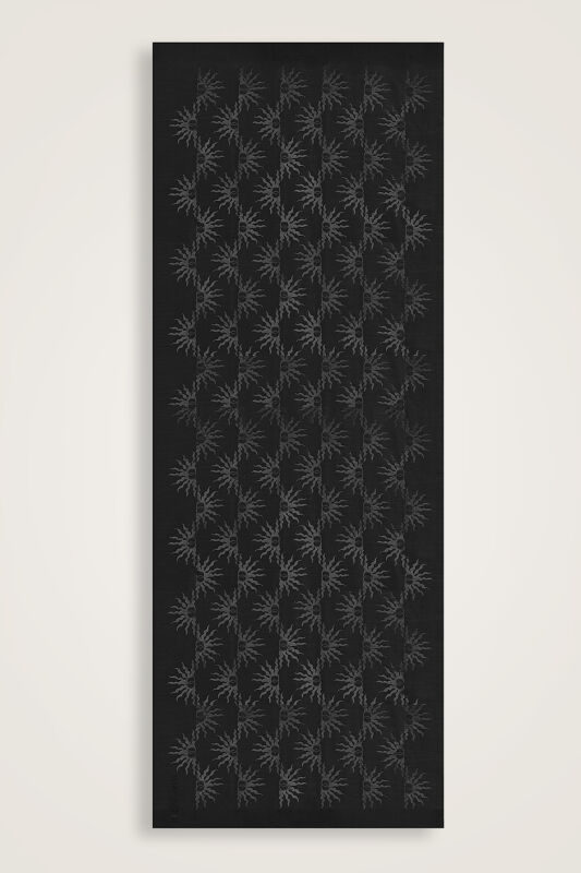 Sunrise Black Shiny Jacquard Shawl - 2
