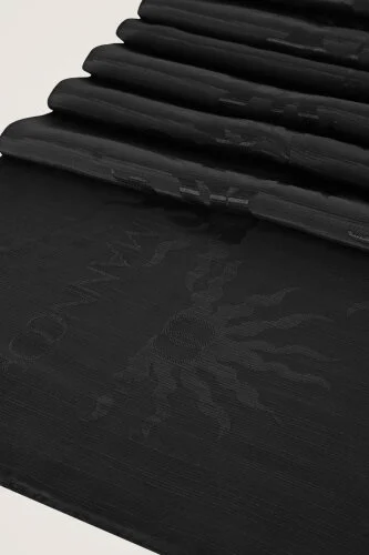 Sunrise Black Shiny Jacquard Shawl - 4