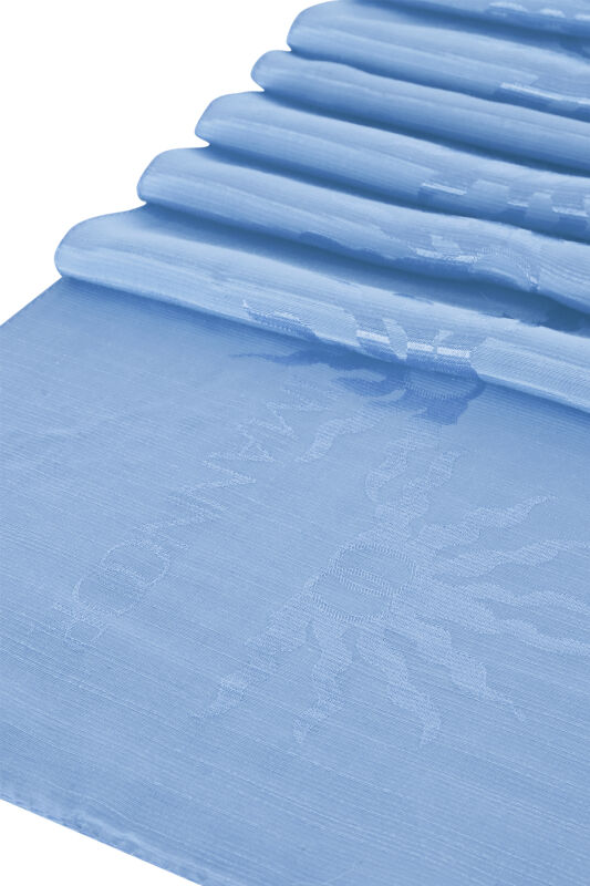 Sunrise Blue Shiny Jacquard Shawl - 2