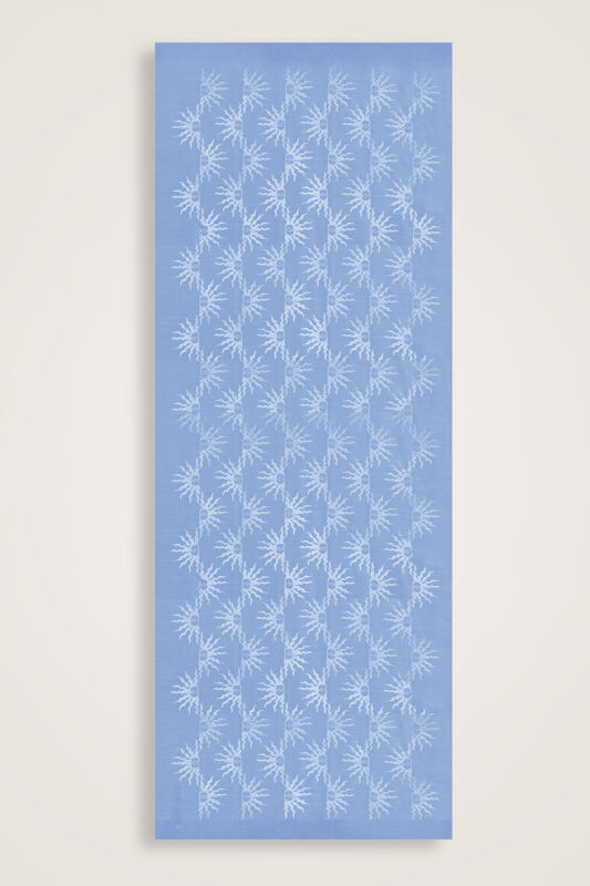 Sunrise Blue Shiny Jacquard Shawl - 1