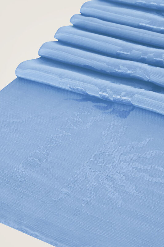 Sunrise Blue Shiny Jacquard Shawl - 2