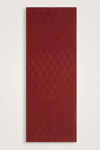 Sunrise Burgundy Shiny Jacquard Shawl - Imannoor (1)