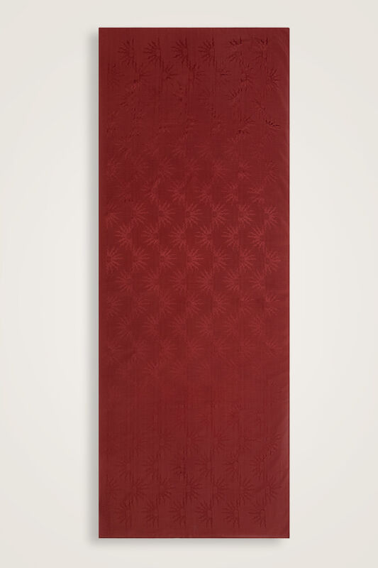 Sunrise Burgundy Shiny Jacquard Shawl - 2