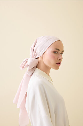 Sunrise Cream Shiny Jacquard Shawl - 3