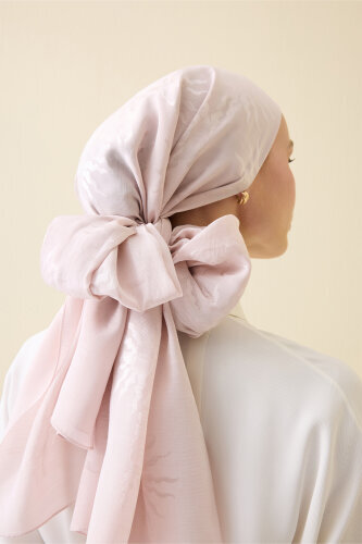 Sunrise Cream Shiny Jacquard Shawl 
