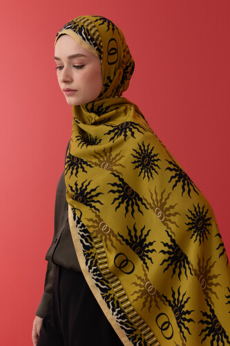 Sunrise Flush Viscose Shawl Olive 