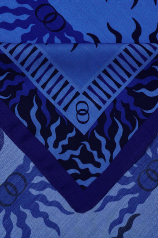 Sunrise Flush Viscose Shawl Indigo - 4