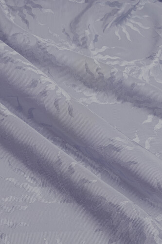 Sunrise Gray Shiny Jacquard Shawl - 4