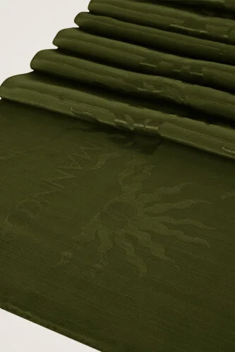 Sunrise Khaki Shiny Jacquard Shawl - 4