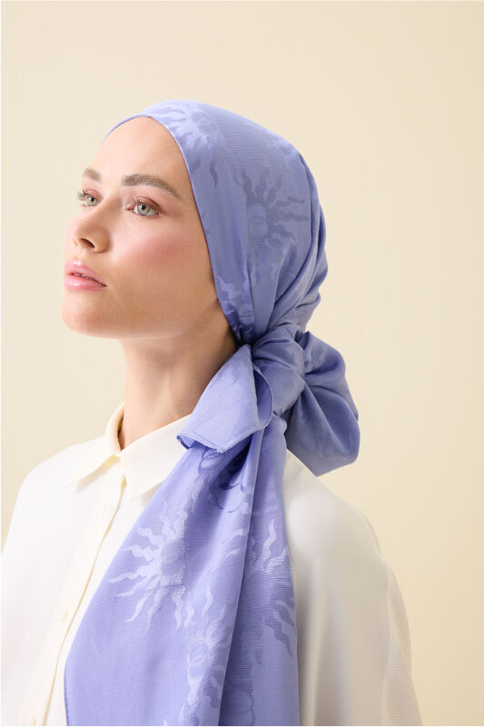 Sunrise Lavender Shimmer Jacquard Shawl - 1