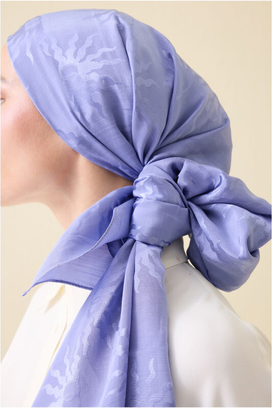 Sunrise Lavender Shimmer Jacquard Shawl - 6