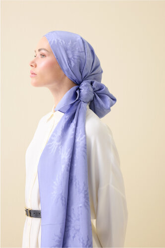 Sunrise Lavender Shimmer Jacquard Shawl - 5