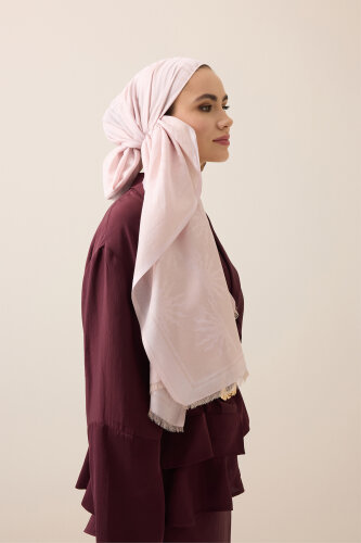 Sunrise Light Pink Cotton Silk Shawl - 3