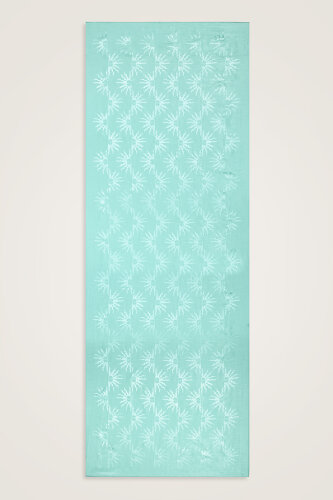 Sunrise Light Turquoise Shiny Jacquard Shawl - 2