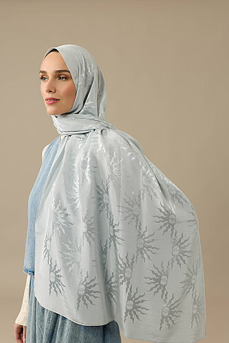 Sunrise Moon Dust Shiny Jacquard Shawl 