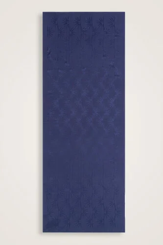 Sunrise Navy Blue Shiny Jacquard Shawl - 2