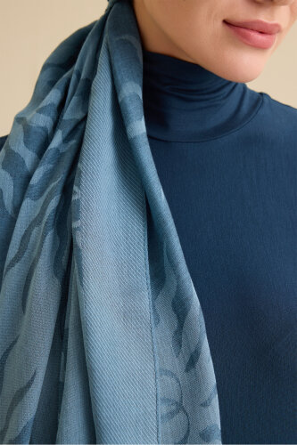 Sunrise Sand Turquoise Spacious Tencel Shawl - 3