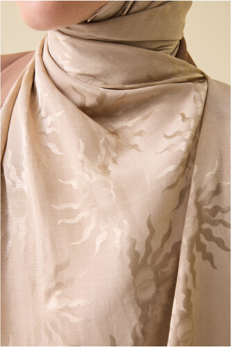 Sunrise Stone Shiny Jacquard Shawl - 5