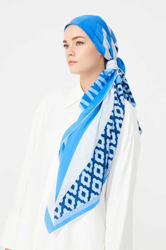 Super Star Silk Shawl Blue - 4