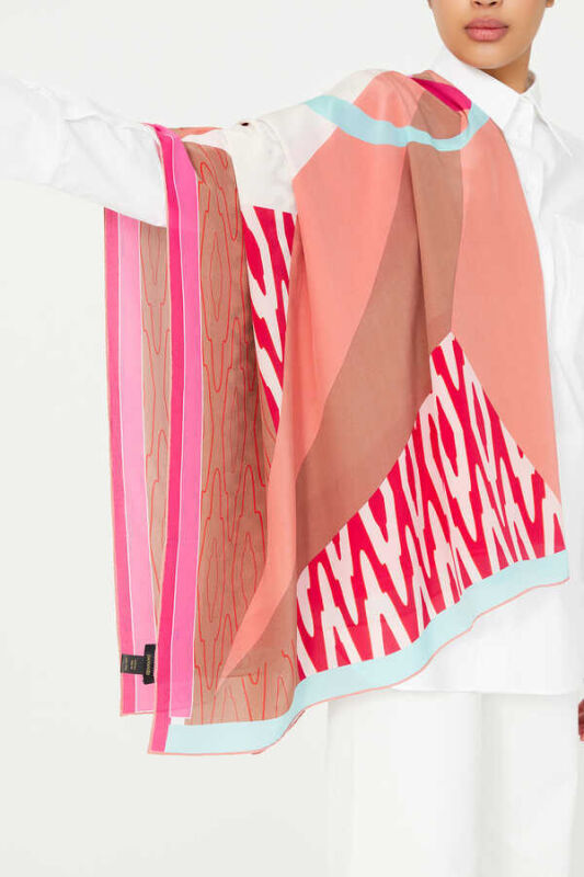 Super Star Silk Shawl Fuchsia - 2