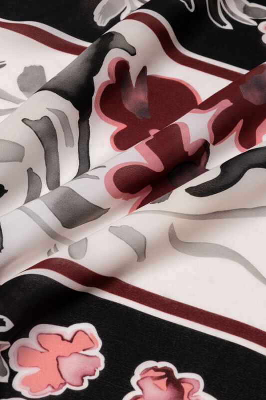 Swing Burgundy Silk Shawl - 4