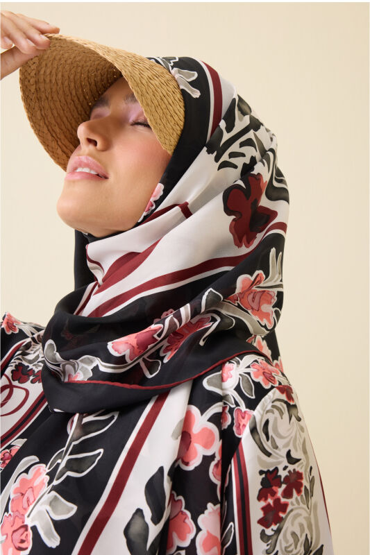 Swing Burgundy Silk Shawl - 6