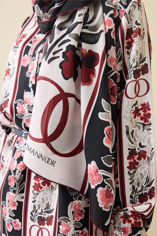 Swing Burgundy Silk Shawl - 5