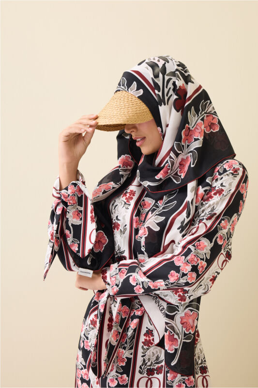 Swing Burgundy Silk Shawl - 1