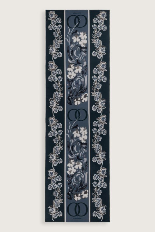 Swing Navy Blue Silk Shawl - 2