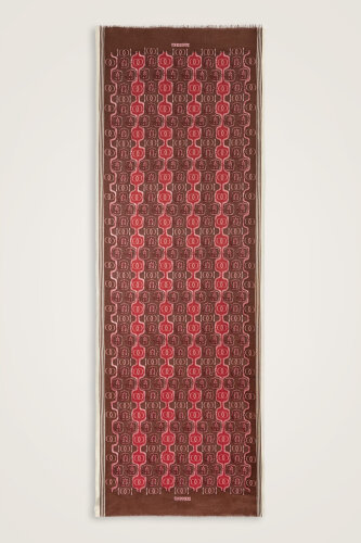 Swirl Brown-Burgundy Wool Shawl 